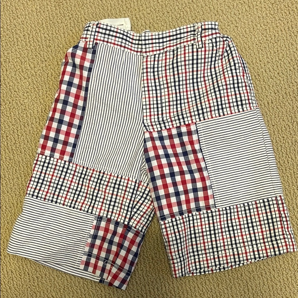 Boys size 4 Red and Blue Patchwork Shorts